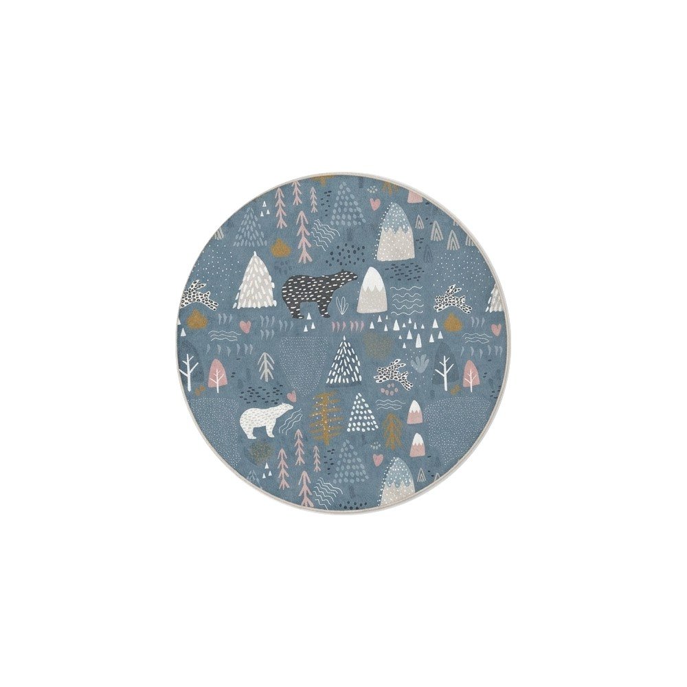 Kék mosható gyerek szőnyeg ø120 cm Forest Land – Mila Home