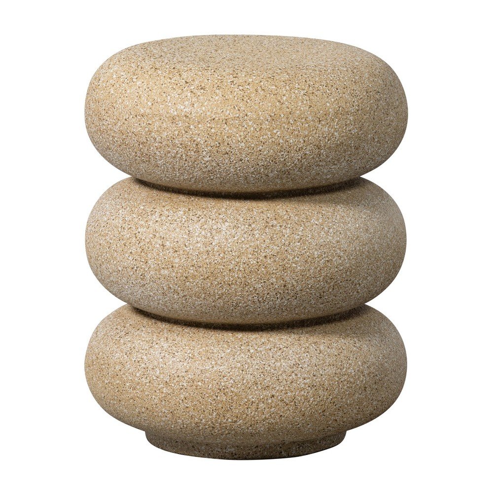 Kerek kerti kisasztal kő dekorral ø 40 cm Laurel – WOOOD