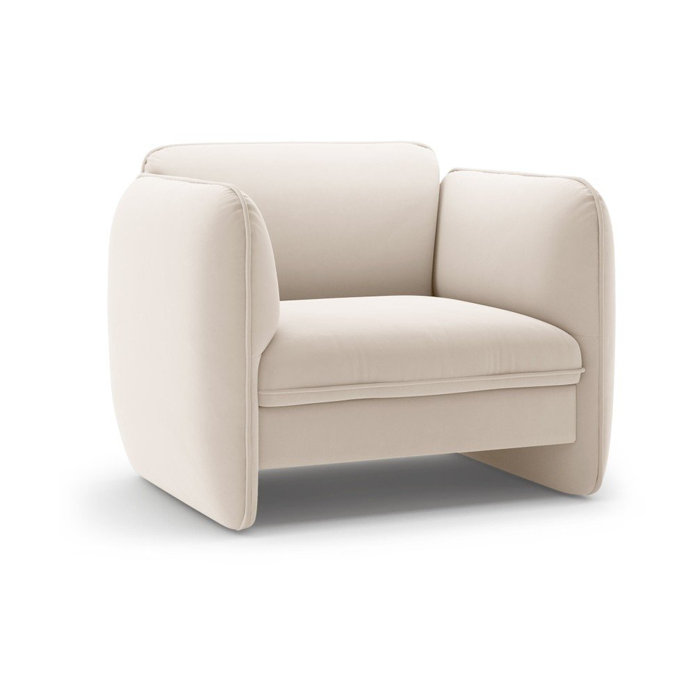 Krémszínű bársony fotel Georgia – Micadoni