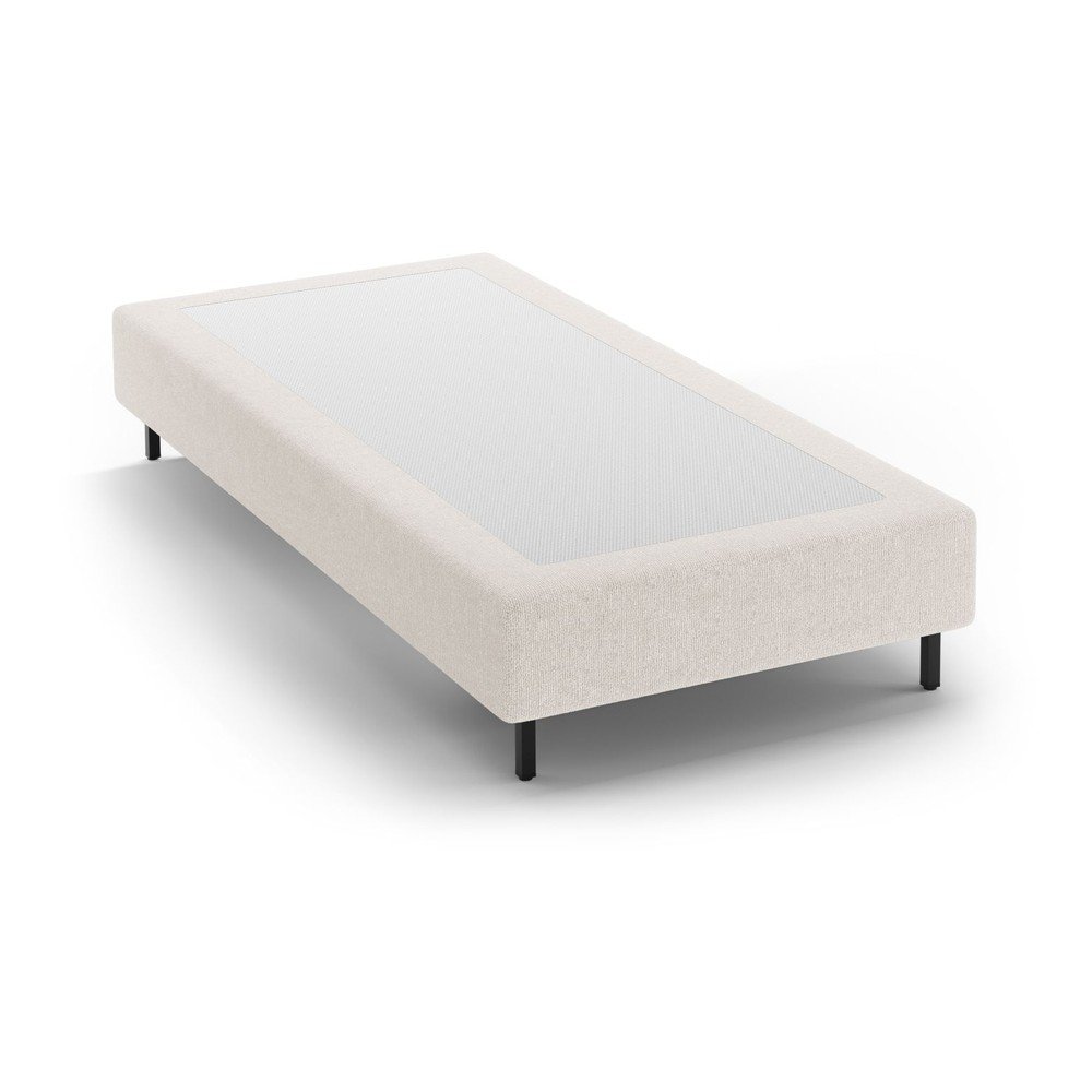 Krémszínű kárpitozott egyszemélyes ágy ágytámla nélkül 90x200 cm Whale – Micadoni