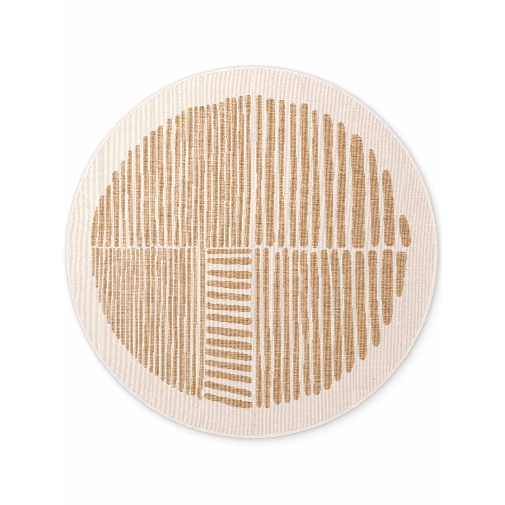 Krémszínű-natúr színű kerek kültéri-beltéri szőnyeg ø 160 cm Haringey Bounds – Ted Baker