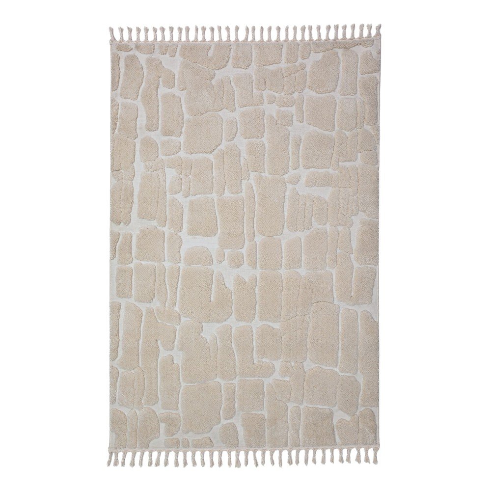 Krémszínű szőnyeg 133x190 cm Esra Cobbled – Flair Rugs