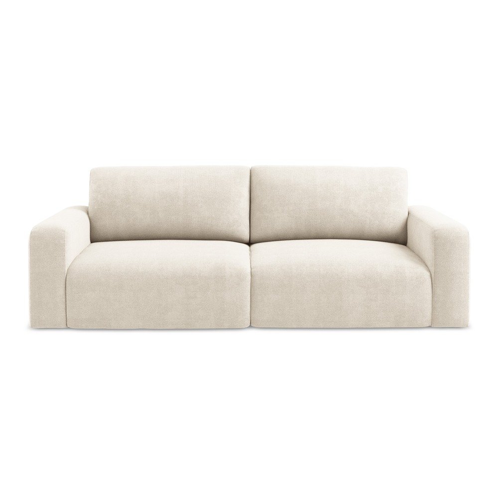 Krémszínű zsenília kinyitható-tárolóhelyes kanapé 252 cm Kona – Makamii