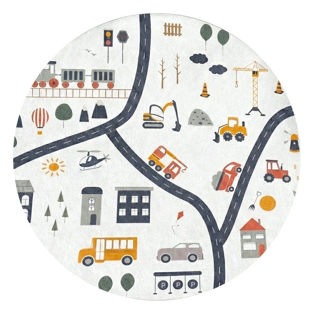 Mosható gyerek játszószőnyeg ø100 cm World Around Me – Mila Home