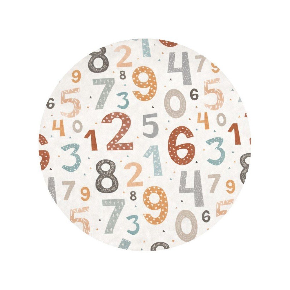 Mosható gyerek játszószőnyeg ø120 cm Happy Numbers – Mila Home