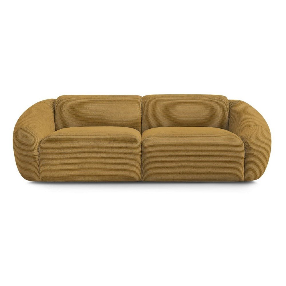 Mustársárga kordbársony kanapé 250 cm Tina – Bobochic Paris