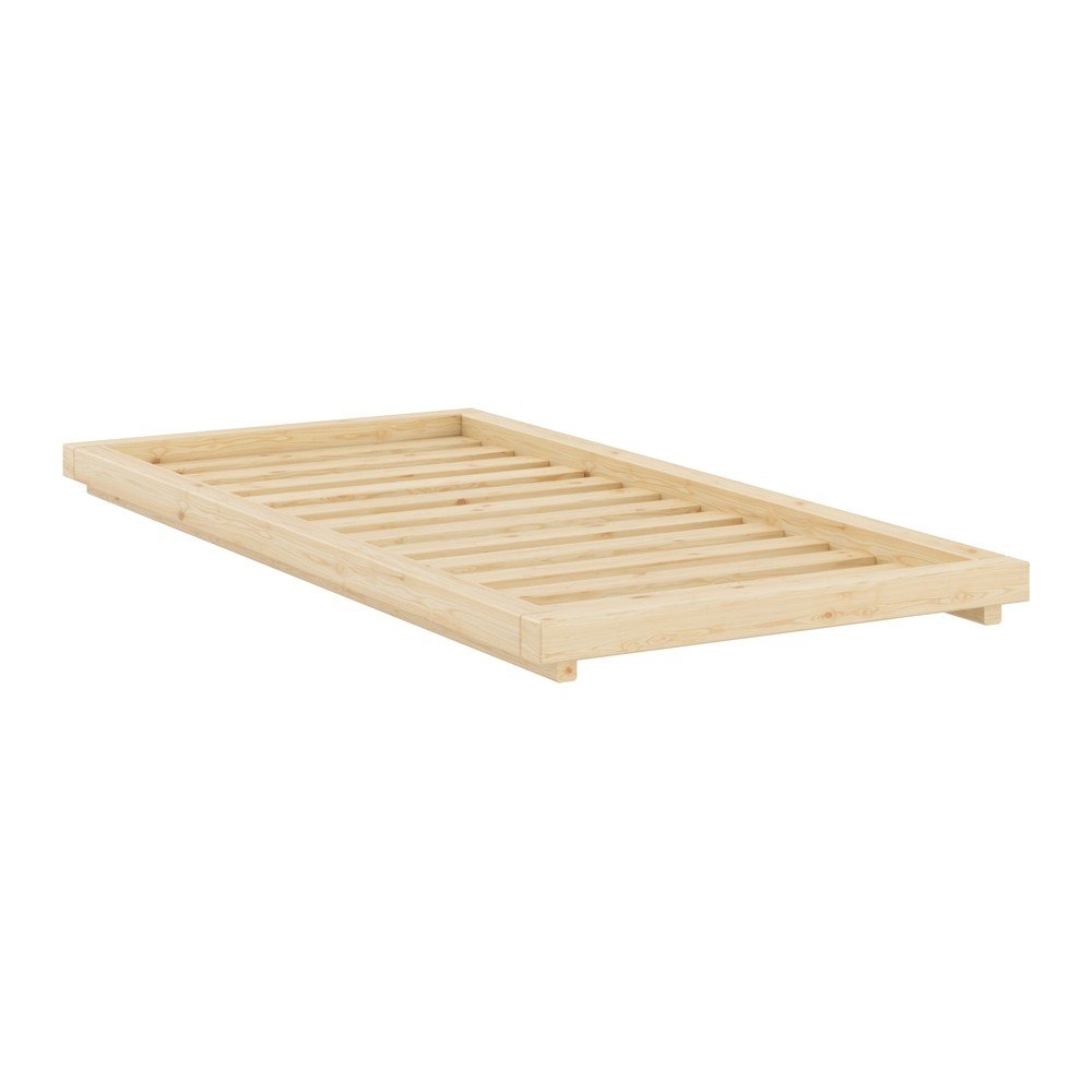 Natúr színű borovi fenyő egyszemélyes ágy ágytámla nélkül