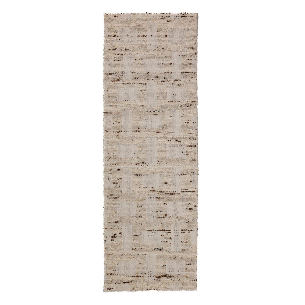 Natúr színű kézi szövésű gyapjúkeverék futószőnyeg 80x230 cm Rova Blend – Flair Rugs