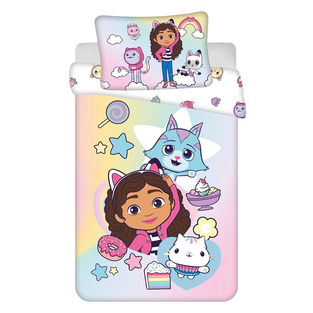 Pamut gyerek ágyneműhuzat babaágyhoz 100x135 cm Gabby's Dollhouse "Sugar Dream" – Jerry Fabrics