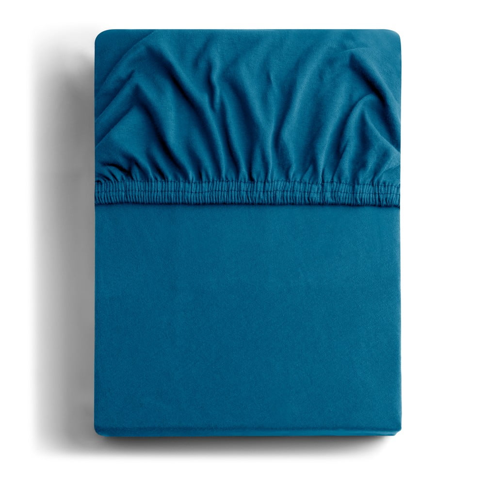 Petróleum színű gumis jersey lepedő 90x200 cm Amber – Restilo