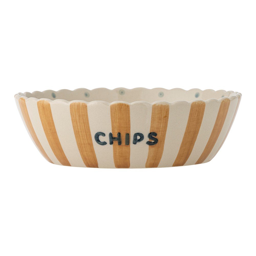 Sárga-krémszínű kerámia tál ø 24 cm Chip – Bloomingville
