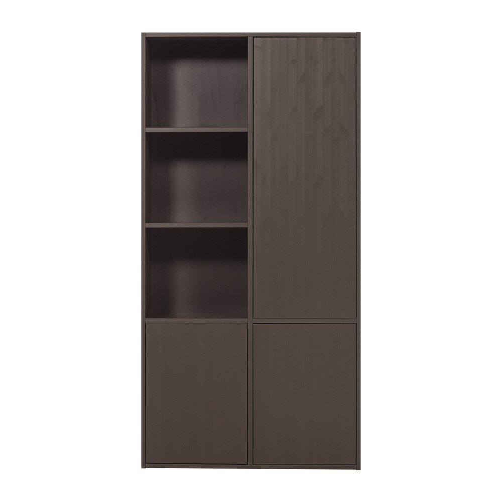 Sötétbarna borovi fenyő moduláris szekrény 108x215 cm Meggy – WOOOD