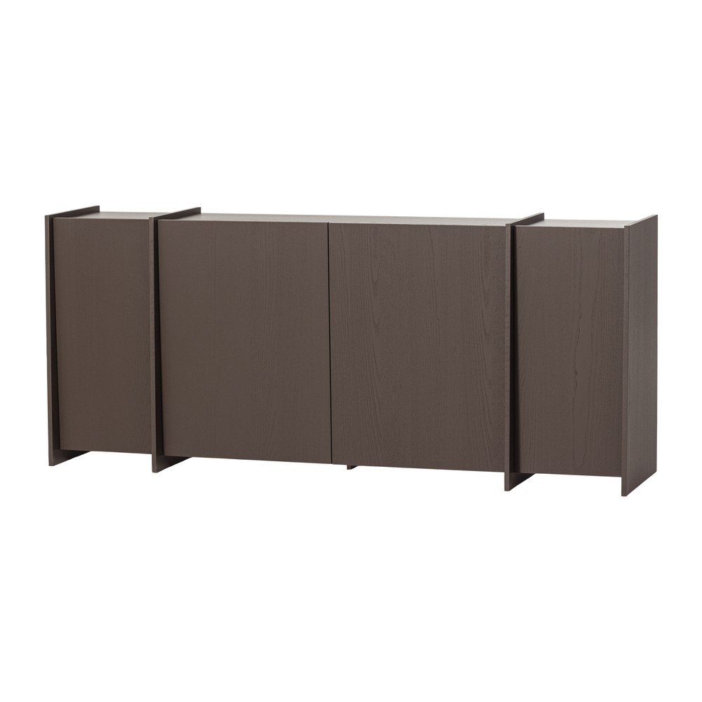 Sötétbarna komód kőrisfa dekorral 200x85x44 cm Brock – WOOOD