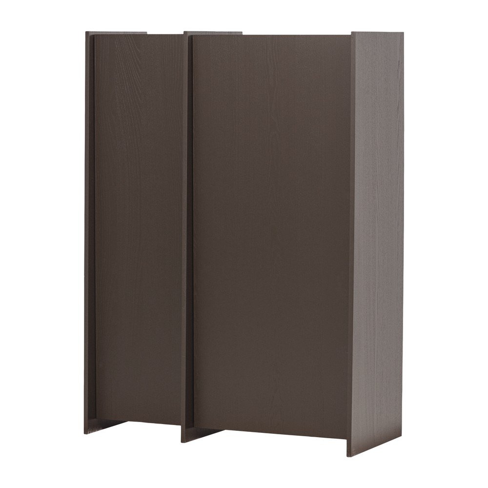 Sötétbarna szekrény kőrisfa dekorral 102x140x44 cm Brock – WOOOD