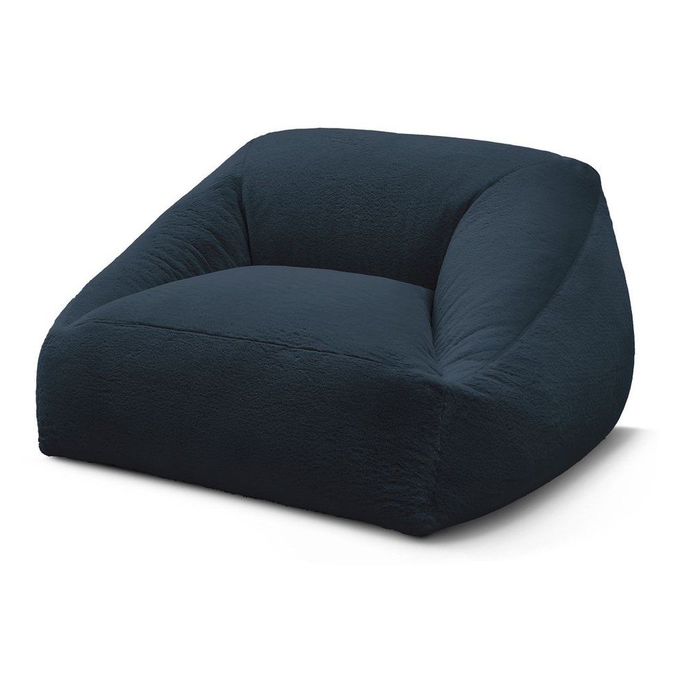 Sötétkék műszőrme babzsákfotel Lilibet – Bobochic Paris