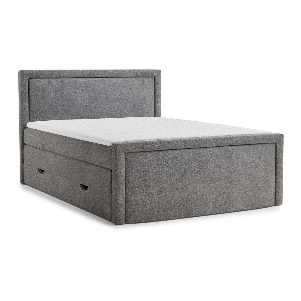 Szürke ágyneműtartós boxspring ágy 160x200 cm Fresco – Maison de Rêve