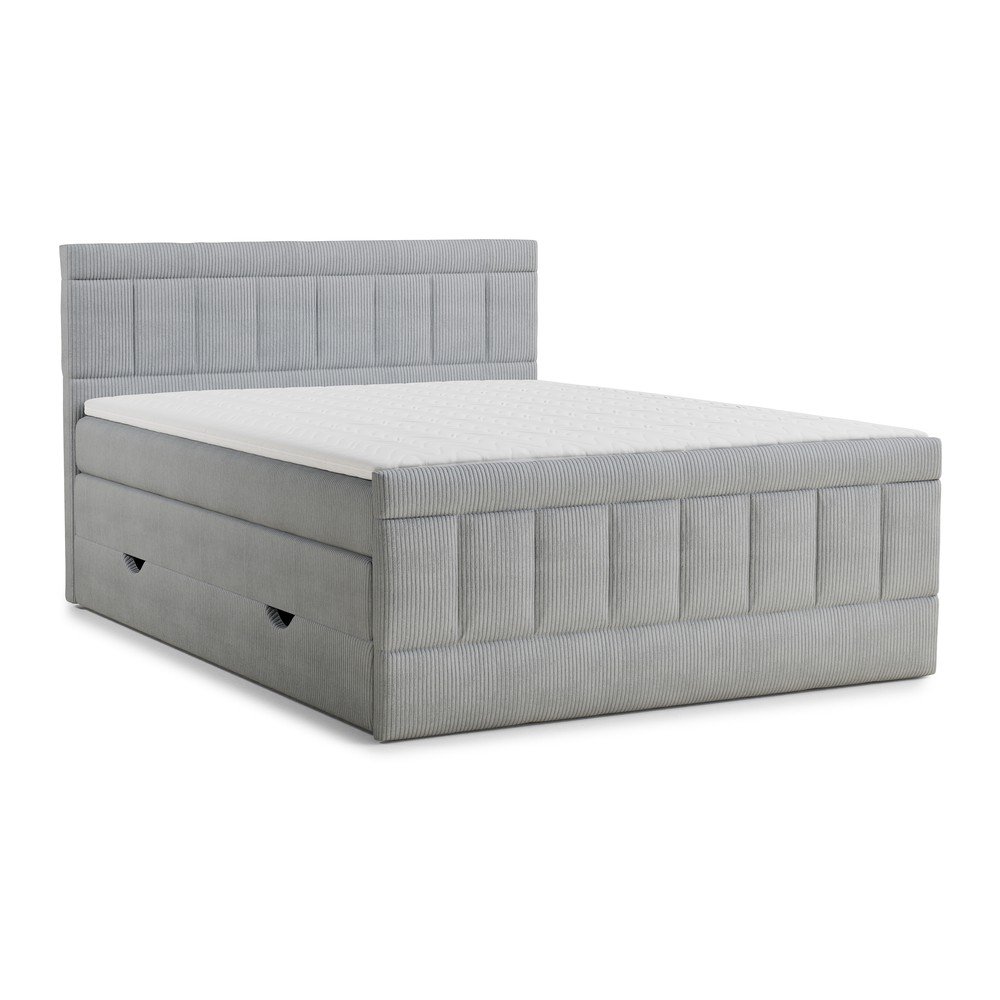 Szürke ágyneműtartós boxspring ágy 180x200 cm Caya – Maison de Rêve