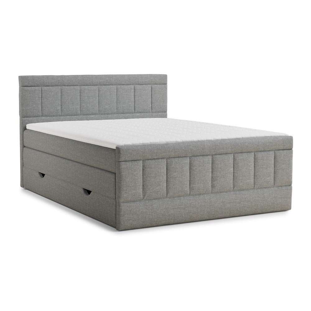 Szürke ágyneműtartós boxspring ágy 180x200 cm Caya – Maison de Rêve