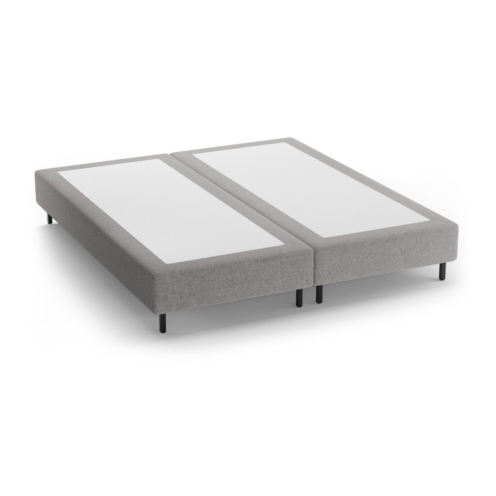 Szürke kárpitozott franciaágy ágytámla nélkül 140x200 cm Whale – Micadoni