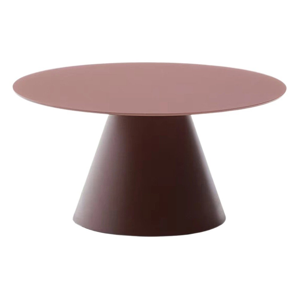 Terrakotta színű kerek dohányzóasztal üveg asztallappal ø 80 cm Wilshire – Kave Home