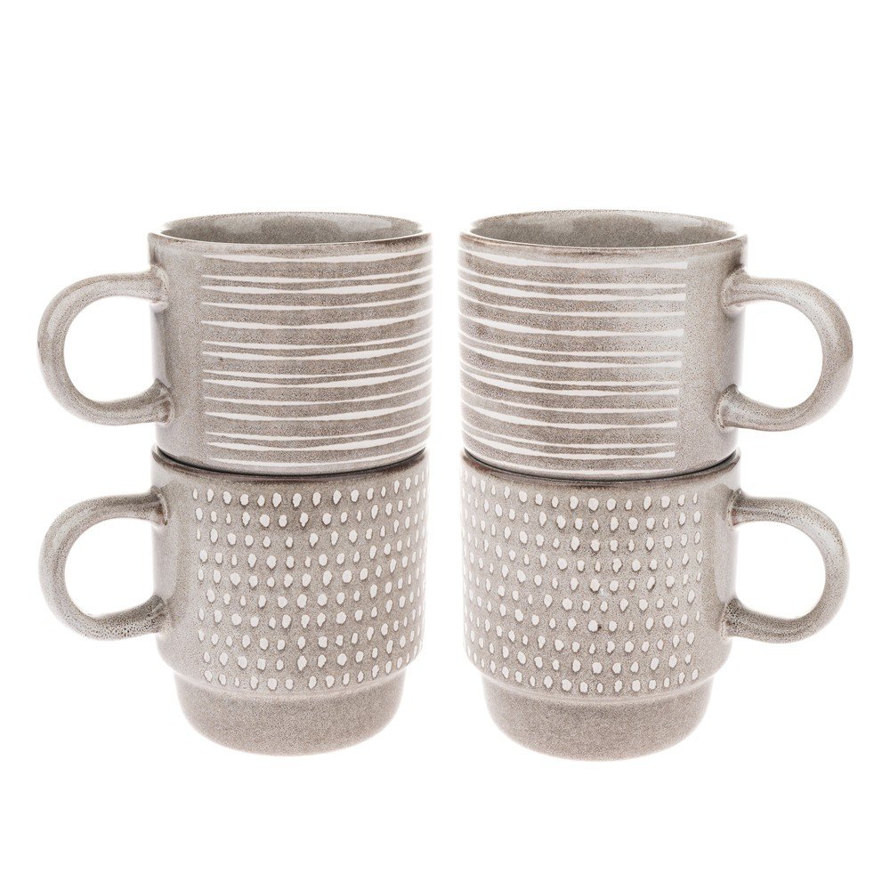 Világosbarna kerámia csésze szett 4 db-os 290 ml – Dakls