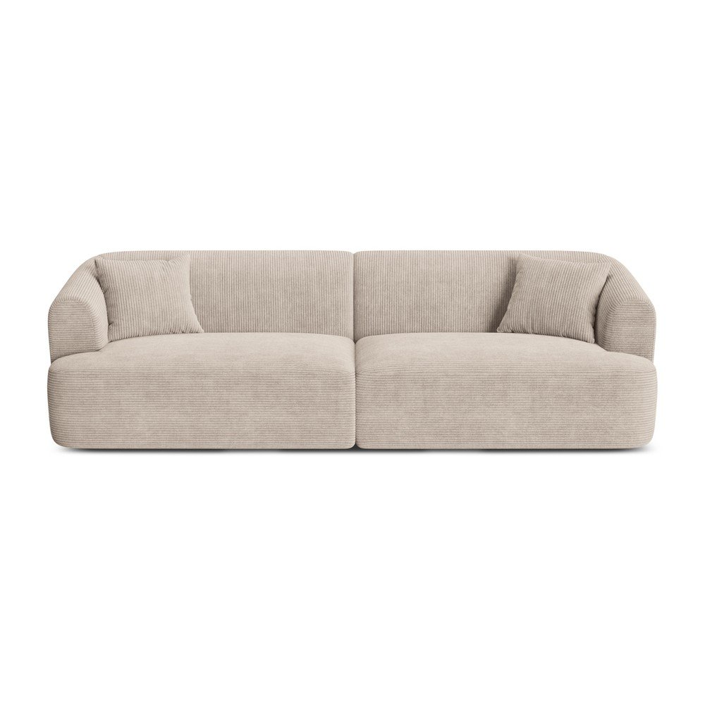 Világosbarna kordbársony kanapé 255 cm Campi – Cosmopolitan Design
