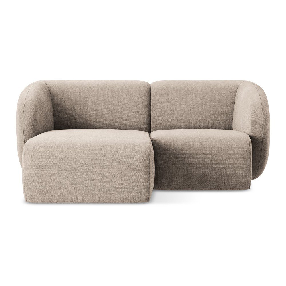 Világosbarna zsenília sarokkanapé (bal oldali-heverő résszel) Lani – Makamii