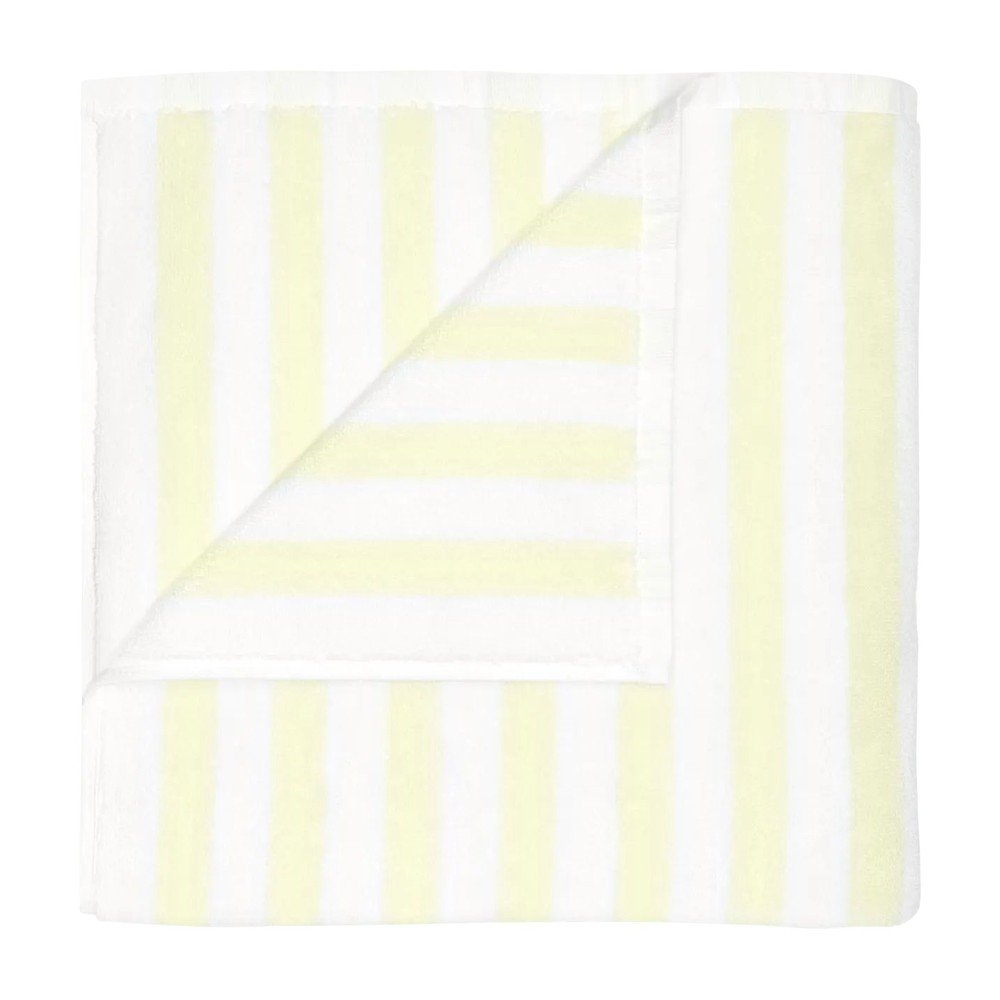 Világossárga-fehér frottír bio pamut fürdőlepedő 70x140 cm Arto – Blomus