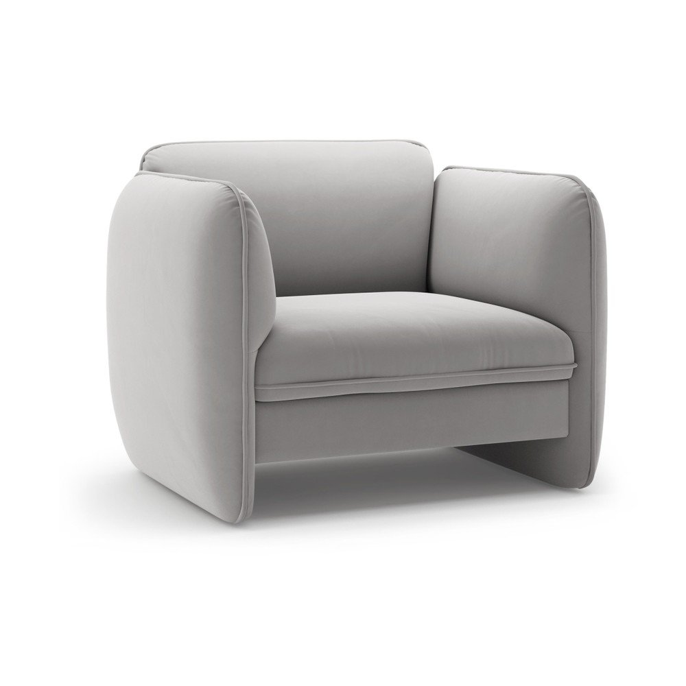 Világosszürke bársony fotel Georgia – Micadoni