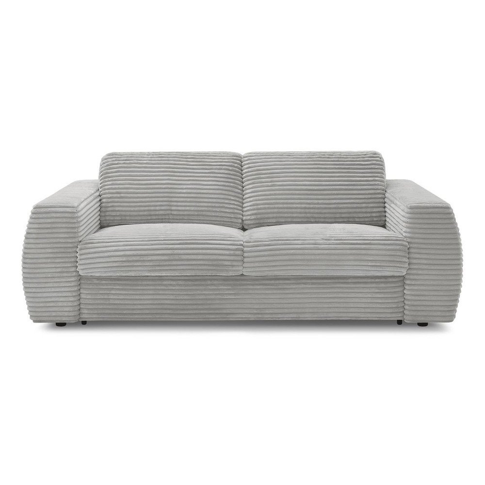 Világosszürke kordbársony kinyitható kanapé mindennapos alvásra 240 cm Hugo – Bobochic Paris