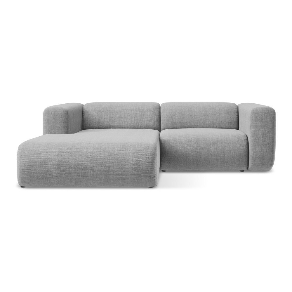 Világosszürke sarokkanapé (bal oldali-heverő résszel) Ekahi – Makamii