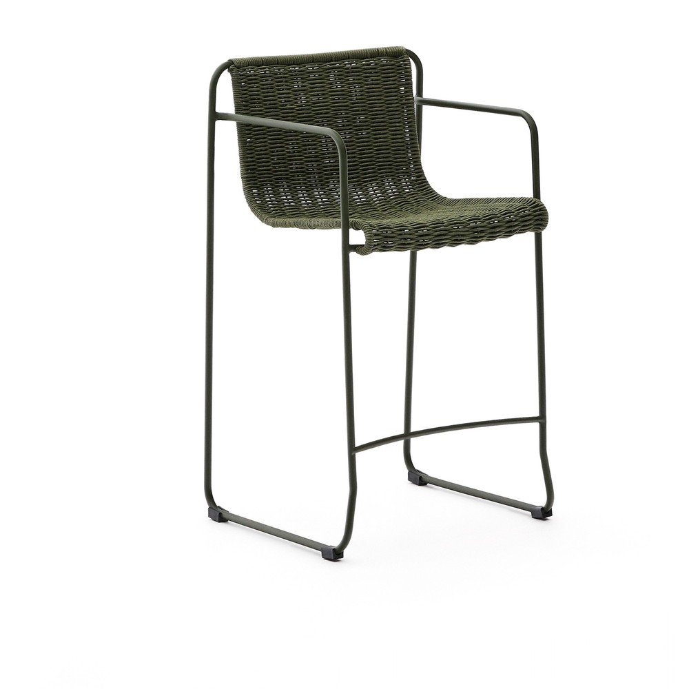 Zöld fém kerti bárszék Maurina – Kave Home