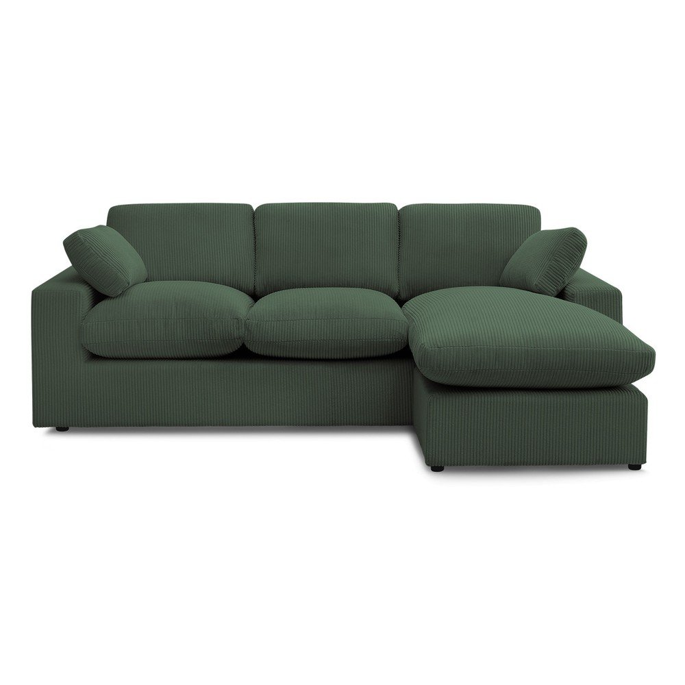 Zöld kordbársony sarokkanapé Belair – Bobochic Paris