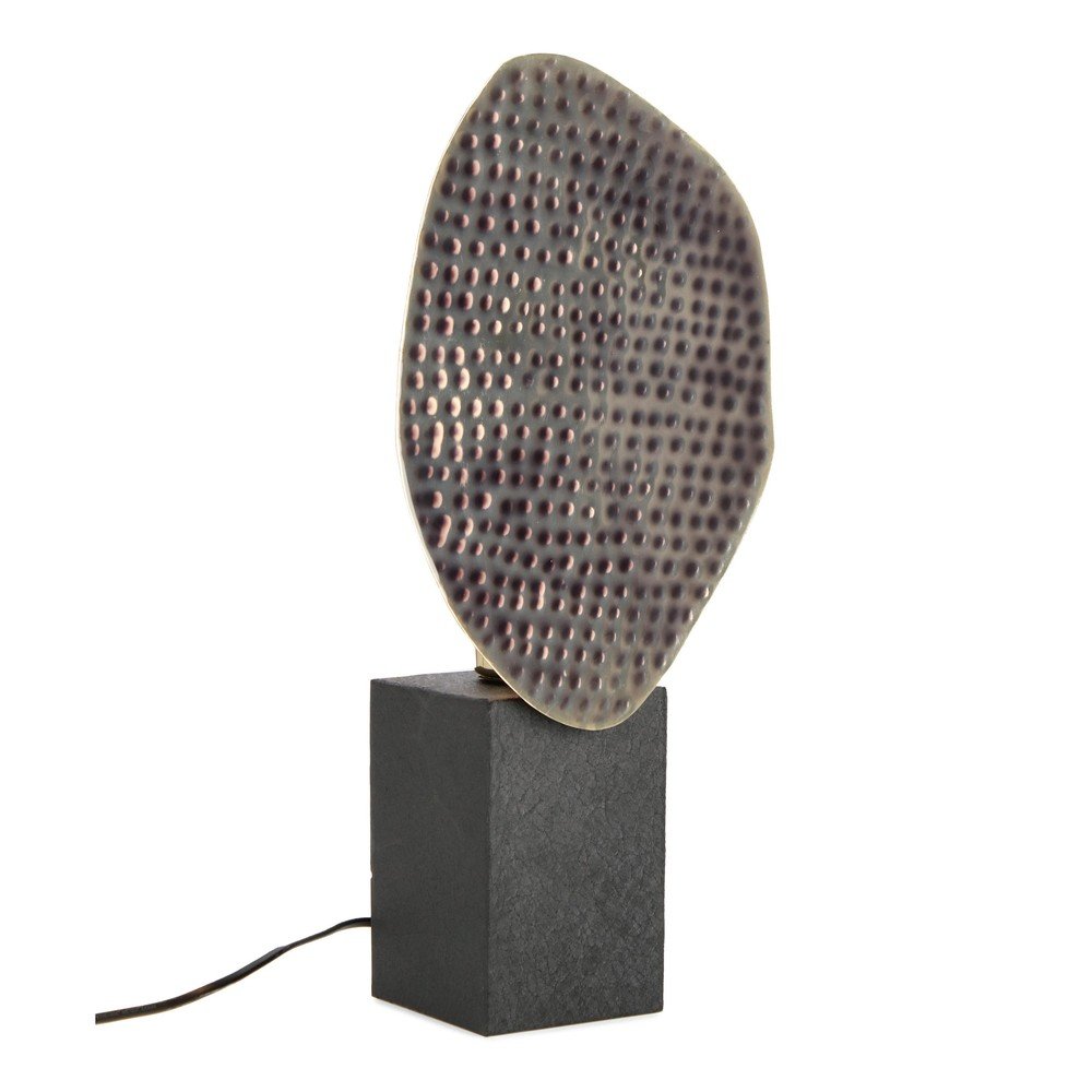 Antracitszürke fém asztali lámpa fém búrával (magasság 46 cm) Neev – Bizzotto
