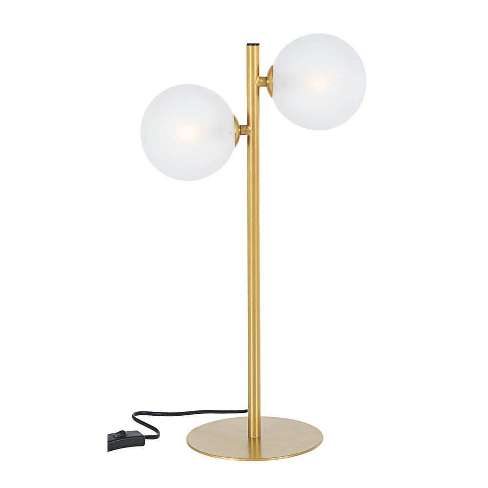 Aranyszínű acél asztali lámpa üveg búrával (magasság 54 cm) Balls – Bizzotto