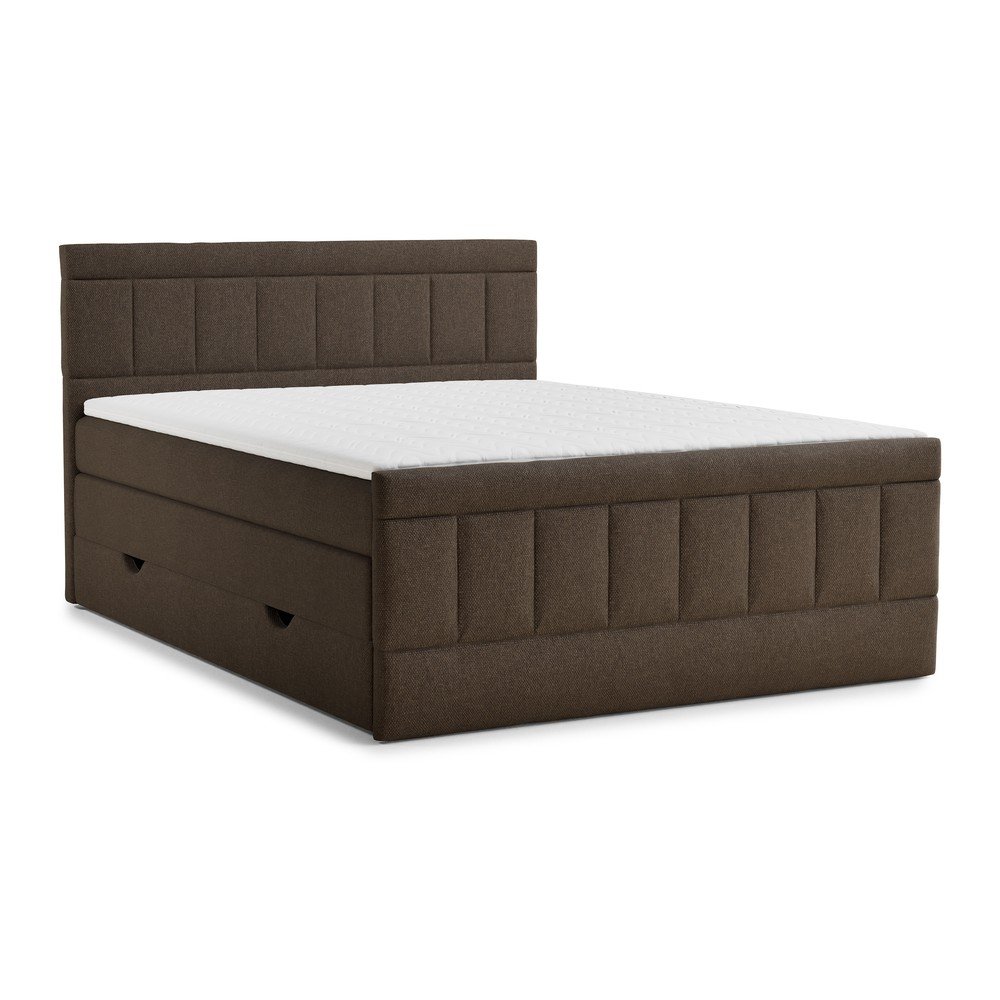 Barna ágyneműtartós boxspring ágy 180x200 cm Caya – Maison de Rêve