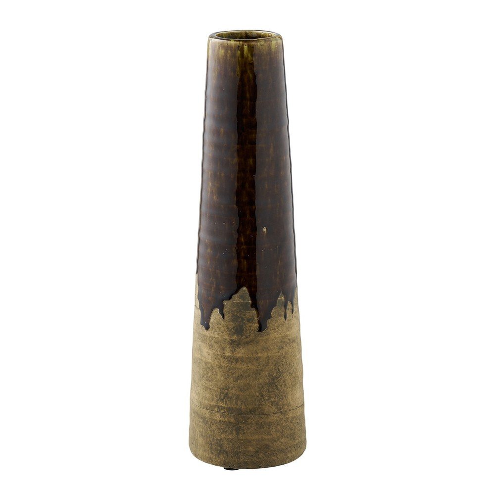 Barna kerámia magas váza (magasság 39 cm) – House Nordic