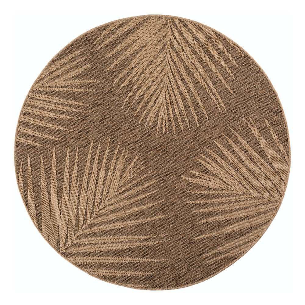Barna kerek kültéri-beltéri szőnyeg ø 80 cm Timber 1403 – Ayyildiz Carpets