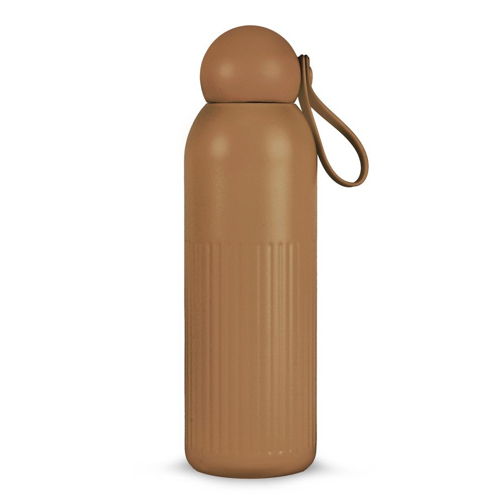 Barna rozsdamentes acél termopalack szívószállal 500 ml Tekla – Sagaform