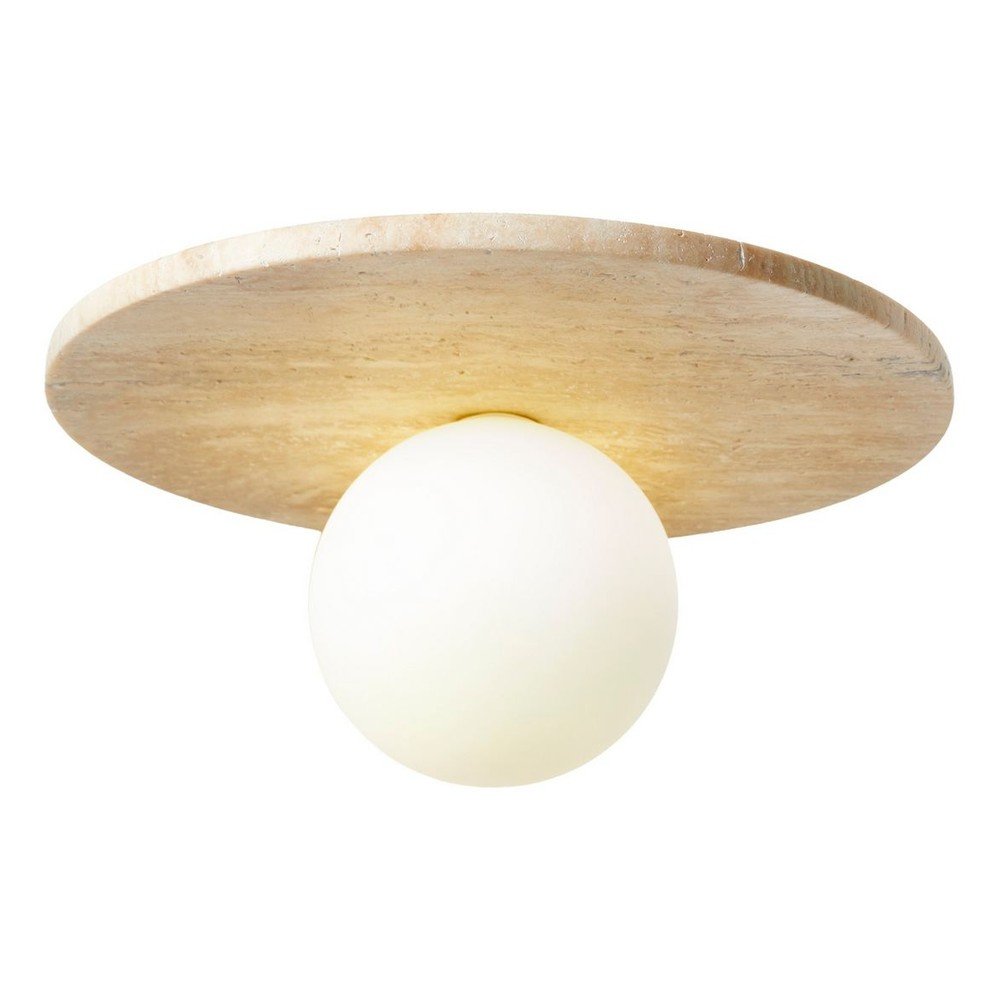 Bézs kő mennyezeti lámpa üveg búrával ø 12 cm Hilde – Opviq lights