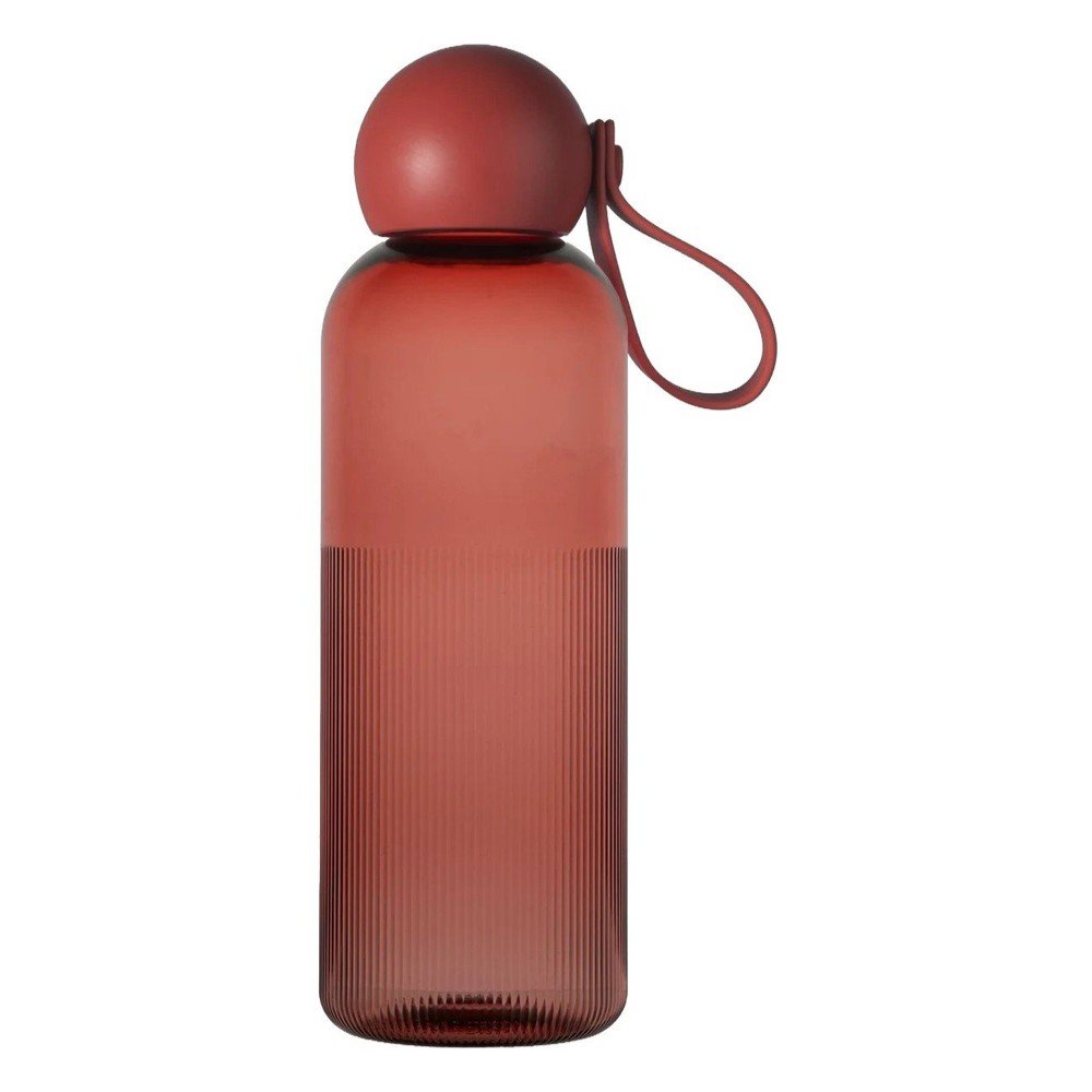 Borvörös újrahasznosított műanyag utazó ivópalack 600 ml Ture – Sagaform