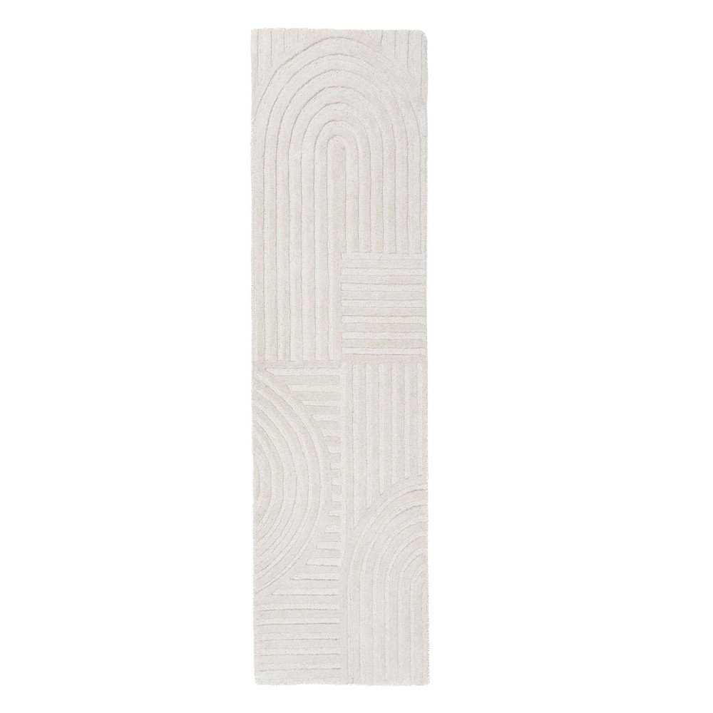 Elefántcsont színű kézi szövésű gyapjú futószőnyeg 60x230 cm Zen Garden – Flair Rugs