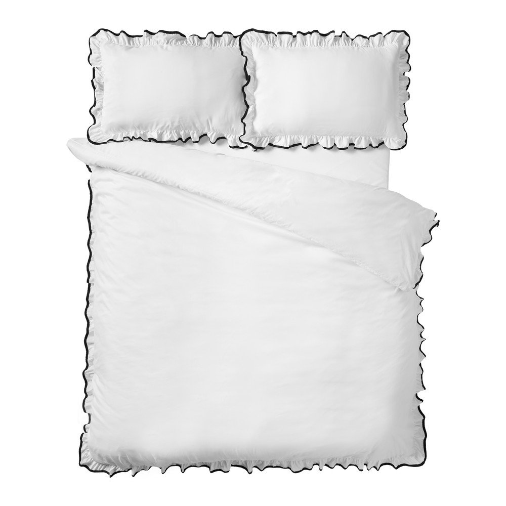 Fehér egyszemélyes ágyneműhuzat 135x200 cm So Soft Mono Frill – Catherine Lansfield