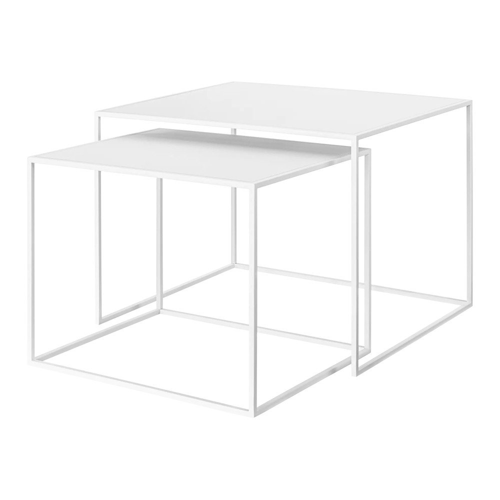 Fehér fém dohányzóasztal szett 2 db-os 50x60 cm Fera – Blomus