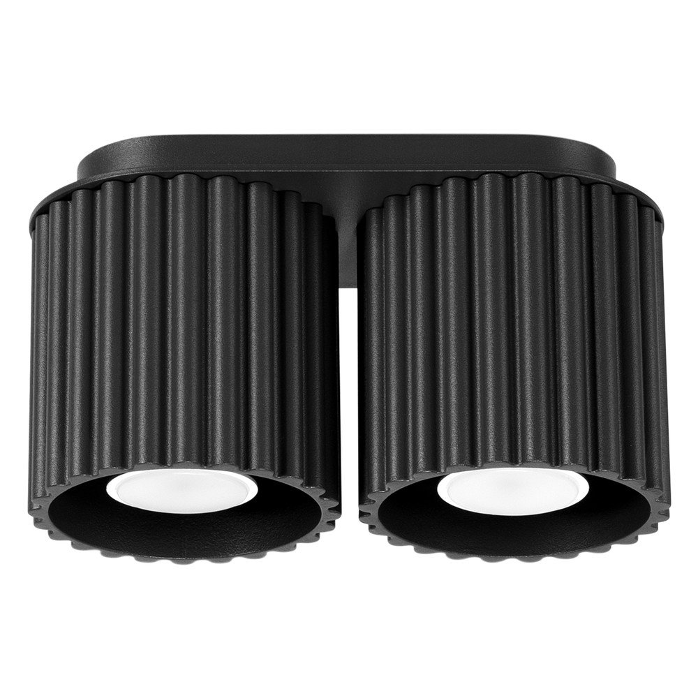 Fekete fém spotlámpa 10x21 cm Zora – Sollux