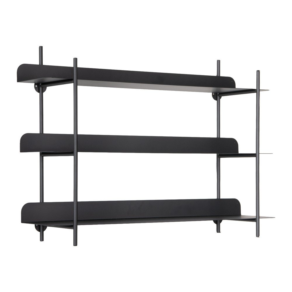 Fekete többszintes fém fali polc 60 cm Riqueza Tres – PT LIVING