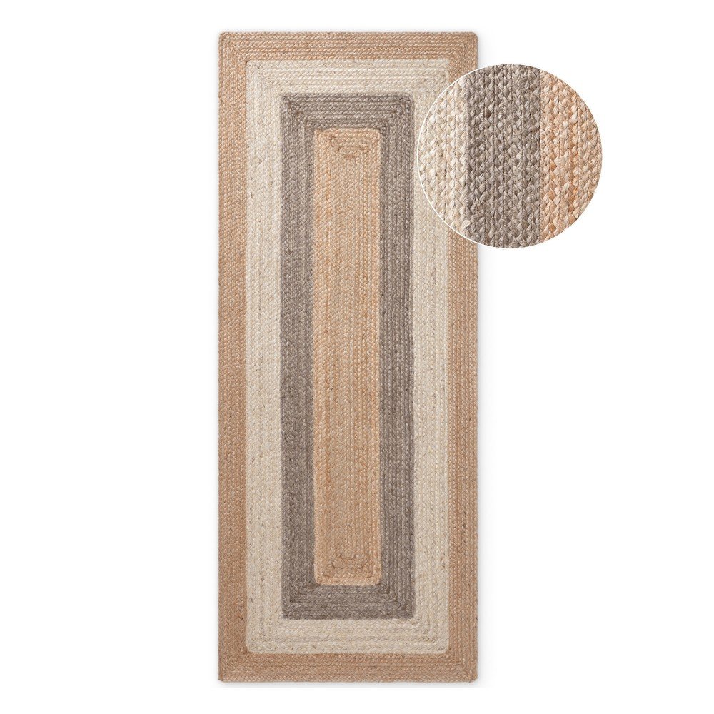 Kétoldalas-kézi szövésű juta futószőnyeg 80x300 cm Juno – Hanse Home