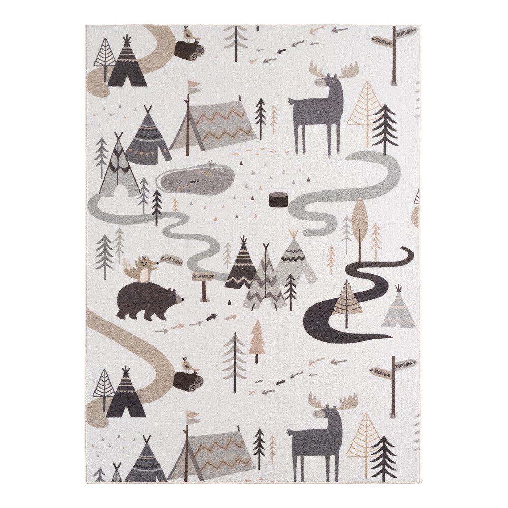 Krémszínű mosható gyerek szőnyeg 140x200 cm Coco 1135 – Ayyildiz Carpets