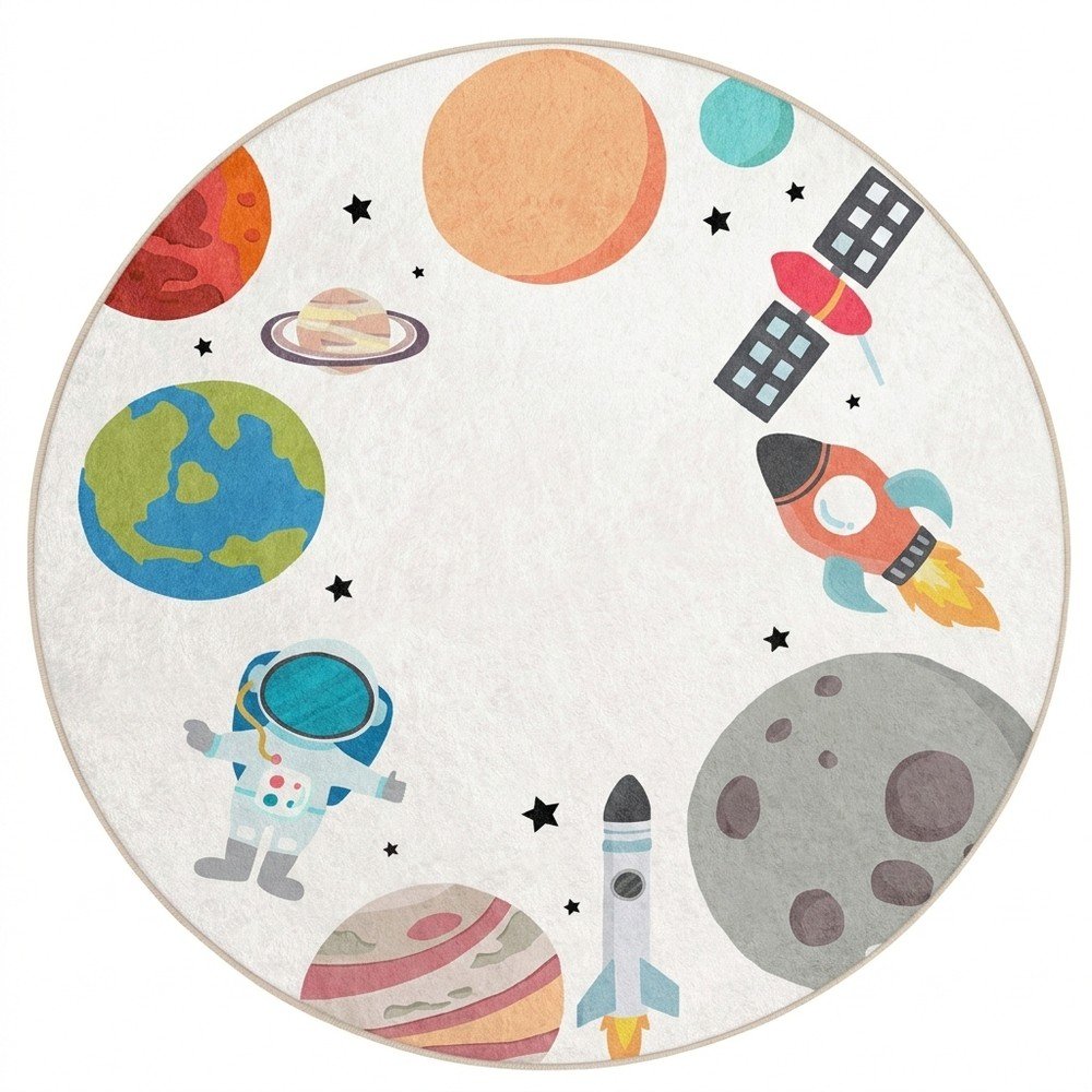 Mosható gyerek játszószőnyeg ø120 cm Space Trip – Mila Home