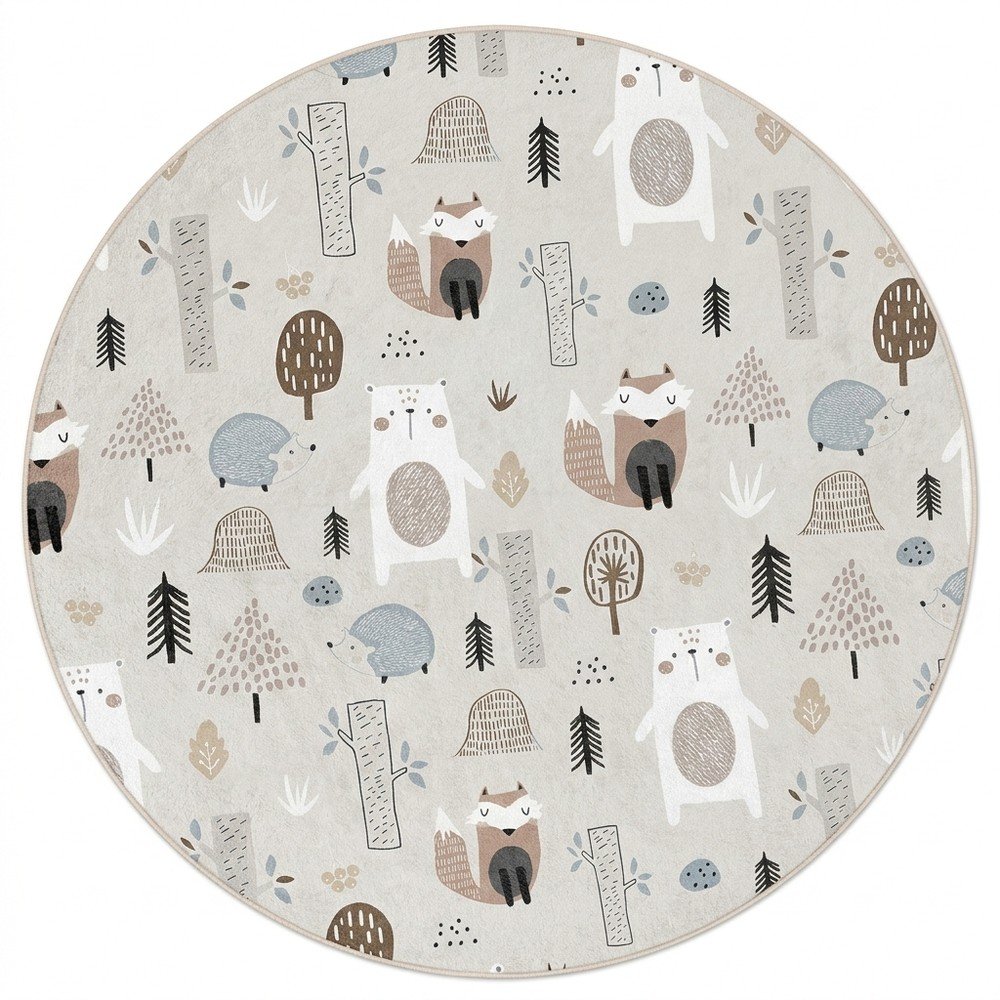 Mosható gyerek szőnyeg ø100 cm Forest Friends – Mila Home